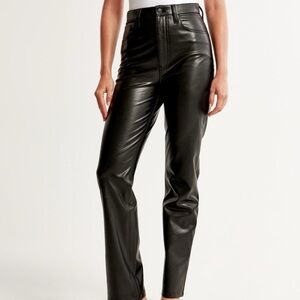 abercrombie vegan leather 90s straight pant